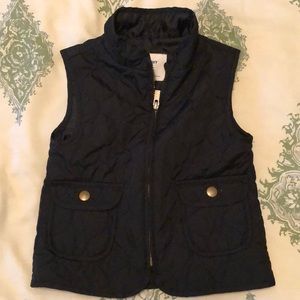 Toddler Girls Black Vest with quilting